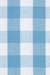 Homescapes Cotton Block Check Gingham Eyelet Curtain Pair in Blue - Size: 117 cm width x 137 cm drop - thumbnail 5