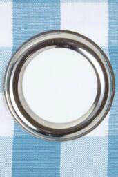 Homescapes Cotton Block Check Gingham Eyelet Curtain Pair in Blue - Size: 117 cm width x 137 cm drop - thumbnail 4