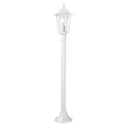 Loops IP44 Outdoor Bollard Light White Aluminium Lantern 1 x 60W E27 Bulb Lamp Post - thumbnail 1
