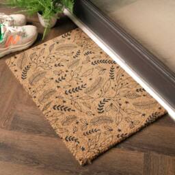 Artsy Mats Black Winter Foliage Coir Doormat (60 x 40cm) in Brown - Size: 40 x 60 cm - thumbnail 2
