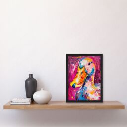 Artery8 Aylesbury Duck Portrait Hot Pink Acrylic Painting Framed Art Print - Size: A4 - thumbnail 4