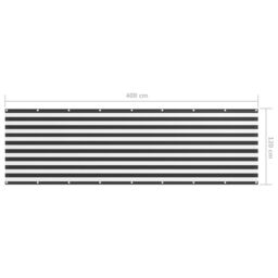 Berkfield Home Balcony Screen Anthracite & White 120x400 cm Oxford Fabric - thumbnail 5