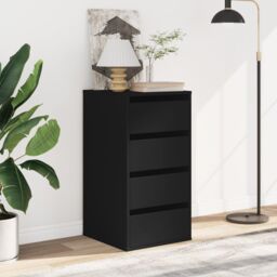 Berkfield Home Corner Chest of Drawers Black 40x41x76 cm Engineered Wood - Size: 40 x 41 x 76 cm - thumbnail 3