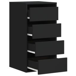Berkfield Home Corner Chest of Drawers Black 40x41x76 cm Engineered Wood - Size: 40 x 41 x 76 cm - thumbnail 5