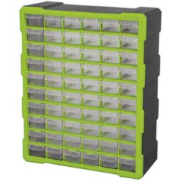 Loops 380 x 160 x 475mm 60 Drawer Parts Cabinet - GREEN - Wall Mounted / Standing Box - thumbnail 5