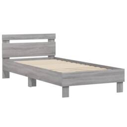 Berkfield Home Bed Frame without Mattress with Headboard Grey Sonoma 90x200 cm - thumbnail 3