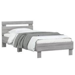 Berkfield Home Bed Frame without Mattress with Headboard Grey Sonoma 90x200 cm - thumbnail 4