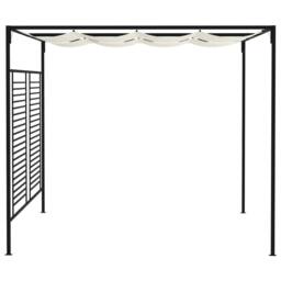 Berkfield Home Gazebo with Retractable Roof 3x4x2.3 m Cream 180 g/m ² - thumbnail 3