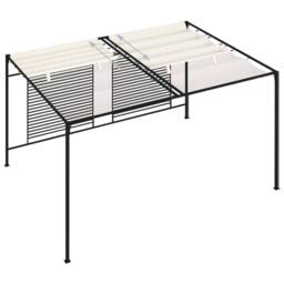 Berkfield Home Gazebo with Retractable Roof 3x4x2.3 m Cream 180 g/m ² - thumbnail 4