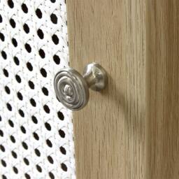 CALICOSY Bedside Table With 1 Door & Rattan Front in Light Brown - thumbnail 6