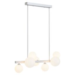 Orsina Chrome 7 Light Pendant Lamp, Mid Century Multi Arm Ceiling Fixture, Industrial & Chrome Pendant Lighting in Silver - thumbnail 5
