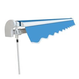 Primrose Awnings Manual Patio Awning Retractable Sun Shade Garden Covering 4.0m x 3.0m in Bright Blue - thumbnail 3