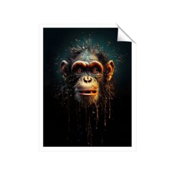 "Warren Reed - Designer Splashart Monkey Face Unframed Art Print - Size: W24"" x H36""" - thumbnail 2