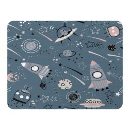 Benjamin Tate Design Spaceships & Planets With Stars Blanket in Natural - Size: 120 cm x 150 cm - thumbnail 1