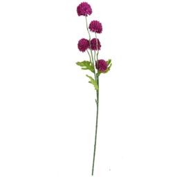Leaf Enhance your floral arrangements w/ this 50cm artificial dahlia pompom spray in vibrant pink. Crafted for realism, this high-quality flower stem - thumbnail 2