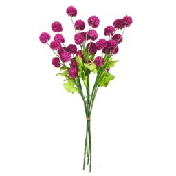 Leaf Enhance your floral arrangements w/ this 50cm artificial dahlia pompom spray in vibrant pink. Crafted for realism, this high-quality flower stem - thumbnail 7