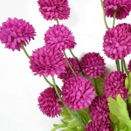 Leaf Enhance your floral arrangements w/ this 50cm artificial dahlia pompom spray in vibrant pink. Crafted for realism, this high-quality flower stem - thumbnail 3