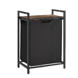 Pirlo Plush Industrial 65L Laundry Basket With Shelf in Black - thumbnail 6
