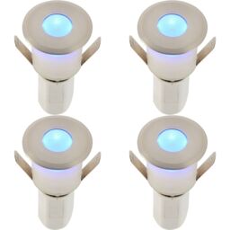 Loops 4 PACK Recessed Decking IP67 Guide Light - 1.2W Blue Light LED - Satin Nickel in Metallics