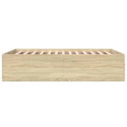 Berkfield Home Bed Frame without Mattress Sonoma Oak 120x200 cm in Brown - Size: Small Double - thumbnail 5