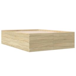 Berkfield Home Bed Frame without Mattress Sonoma Oak 120x200 cm in Brown - Size: Small Double - thumbnail 6