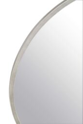 Orsina Large Antique Silver Round Wall Mirror, Decorative Mirror With Metallic Frame, 100cm Round Statement Mirror - thumbnail 2