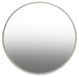Orsina Large Antique Silver Round Wall Mirror, Decorative Mirror With Metallic Frame, 100cm Round Statement Mirror