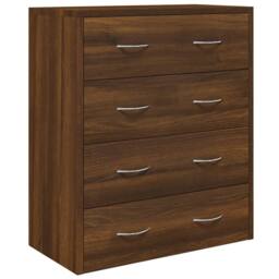 Berkfield Home Sideboard with 4 Drawers 60x30.5x71 cm Brown Oak - thumbnail 3