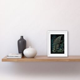 "Artery8 Wall Art Print Detailed Fern Frond Species Botanical Artwork Framed 9X7 Inch in White - Size: W7"" x H9""" - thumbnail 2