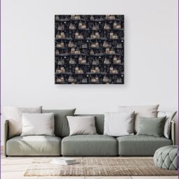 "Warren Reed - Designer Spooky Haunted Houses Canvas in Grey - Size: W30"" x H30""" - thumbnail 4