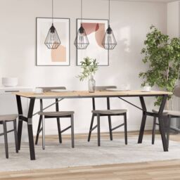 Berkfield Home Dining Table Legs Y-Frame 180x80x73 cm Cast Iron in Black - Size: 180 x 80 x 73 cm - thumbnail 3