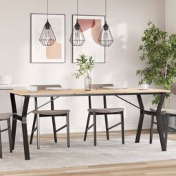 Berkfield Home Dining Table Legs Y-Frame 180x80x73 cm Cast Iron in Black - Size: 180 x 80 x 73 cm - thumbnail 1