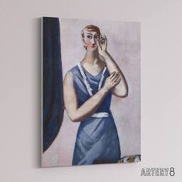 "Artery8 Valentine Tessier Portrait Painting Beckmann Canvas Wall Art in Pink - Size: W18"" x H24""" - thumbnail 2