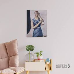 "Artery8 Valentine Tessier Portrait Painting Beckmann Canvas Wall Art in Pink - Size: W18"" x H24""" - thumbnail 3