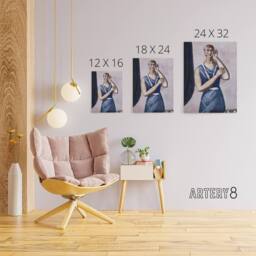 "Artery8 Valentine Tessier Portrait Painting Beckmann Canvas Wall Art in Pink - Size: W18"" x H24""" - thumbnail 4