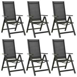Berkfield Home 7 Piece Garden Dining Set Aluminium Anthracite in Black - thumbnail 6