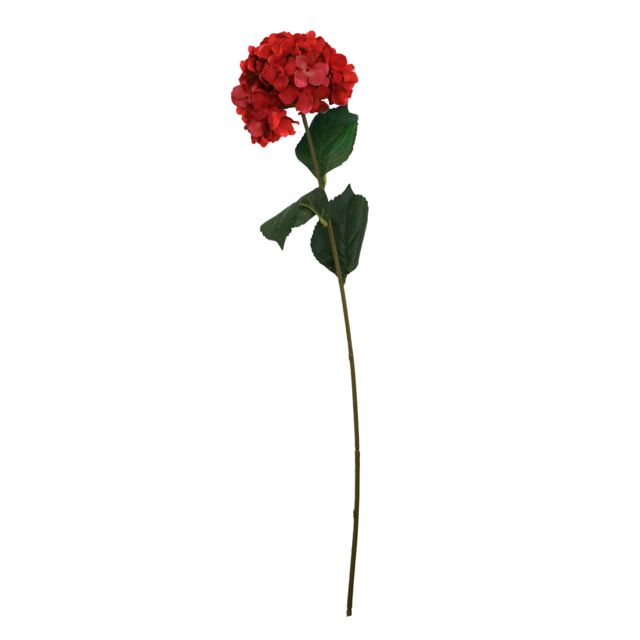 Orsina Hydrangea Stem - 74cm Red, Rich Red Faux Bloom With Lush Petals & Green Foliage, Brings Warmth & Depth To - image 1