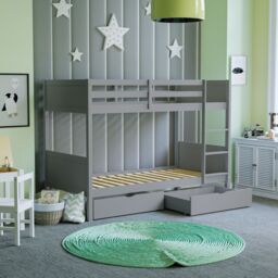 Home Discount Junior Vida Gemini Detachable Bunk Bed & Libra Wooden Underbed Drawers in Grey - Size: Single - thumbnail 4