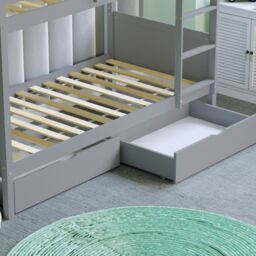 Home Discount Junior Vida Gemini Detachable Bunk Bed & Libra Wooden Underbed Drawers in Grey - Size: Single - thumbnail 5