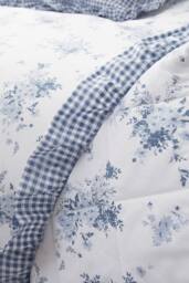 Catherine Lansfield 'Lucie Floral Frill' Fully Reversible Bedspread in White - thumbnail 2