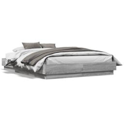 Berkfield Home Bed Frame without Mattress Grey Sonoma 120x190 cm Small Double - thumbnail 2