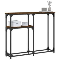Berkfield Home Decorative Console Table Smoked Oak 90x22.5x75 cm Engineered Wood in Brown - thumbnail 1