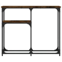 Berkfield Home Decorative Console Table Smoked Oak 90x22.5x75 cm Engineered Wood in Brown - thumbnail 4