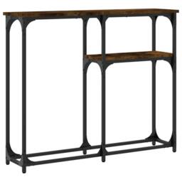 Berkfield Home Decorative Console Table Smoked Oak 90x22.5x75 cm Engineered Wood in Brown - thumbnail 6