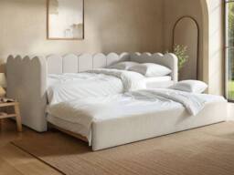 Flair Esme Cloud Fabric Day Bed with Trundle in Beige - Size: Single - thumbnail 3