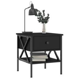 Berkfield Home Bedside Tables 2 pcs Black 40x42x45 cm Engineered Wood - Size: 40 x 42 x 45 cm - thumbnail 3