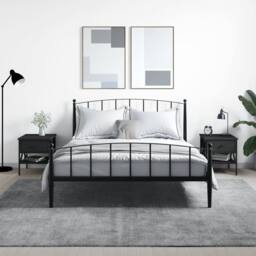 Berkfield Home Bedside Tables 2 pcs Black 40x42x45 cm Engineered Wood - Size: 40 x 42 x 45 cm - thumbnail 2