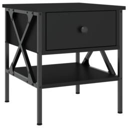 Berkfield Home Bedside Tables 2 pcs Black 40x42x45 cm Engineered Wood - Size: 40 x 42 x 45 cm - thumbnail 5