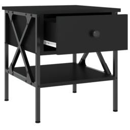 Berkfield Home Bedside Tables 2 pcs Black 40x42x45 cm Engineered Wood - Size: 40 x 42 x 45 cm - thumbnail 7