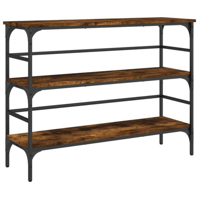 Berkfield Home Console Table Smoked Oak 100x32x75 cm Engineered Wood in Brown - Size: 100 x 32 x 75 cm - image 1